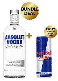 1 Btl Absolut Blue Vodka 1 Ltr + 1 Red Bull Reg. Cans 25 Cl