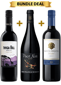 1 Btl Twiga Hill Merlot 75Cl + 1 Btl Baron Philippe De Rothschild Pinot Noir 75Cl + 1 Btl Santa Helena Varietal Merlot 75cl