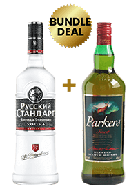 1 Btl Russian Standard Original 1Ltr + 1 Btl Parkers Finest Blended Scotch Whisky 1Lt