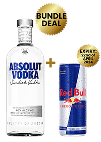 1 Btl Absolut Blue Vodka 75 Cl + 1 Red Bull Reg. Cans 25 Cl