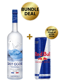 1 Btl Grey Goose Vodka Ltr + 1 Red Bull Reg. Cans 25 Cl
