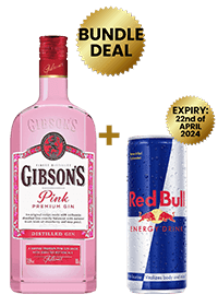 1 Btl Gibson's Pink Gin 1 Liter + 1 Red Bull Reg. Cans 25 Cl