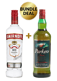 1 Btl Smirnoff Red 1L + 1 Btl Parkers Finest Blended Scotch Whisky 1Lt