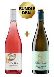 1 Btl Tohu Nelson Pinot Rose 75Cl + 1 Btl Weinbiet Philipp Bassler Grosses Gewachs Riesling Trocken 75cl