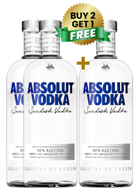 Absolut Blue Vodka 1 Ltr Buy 2 Get 1 Free