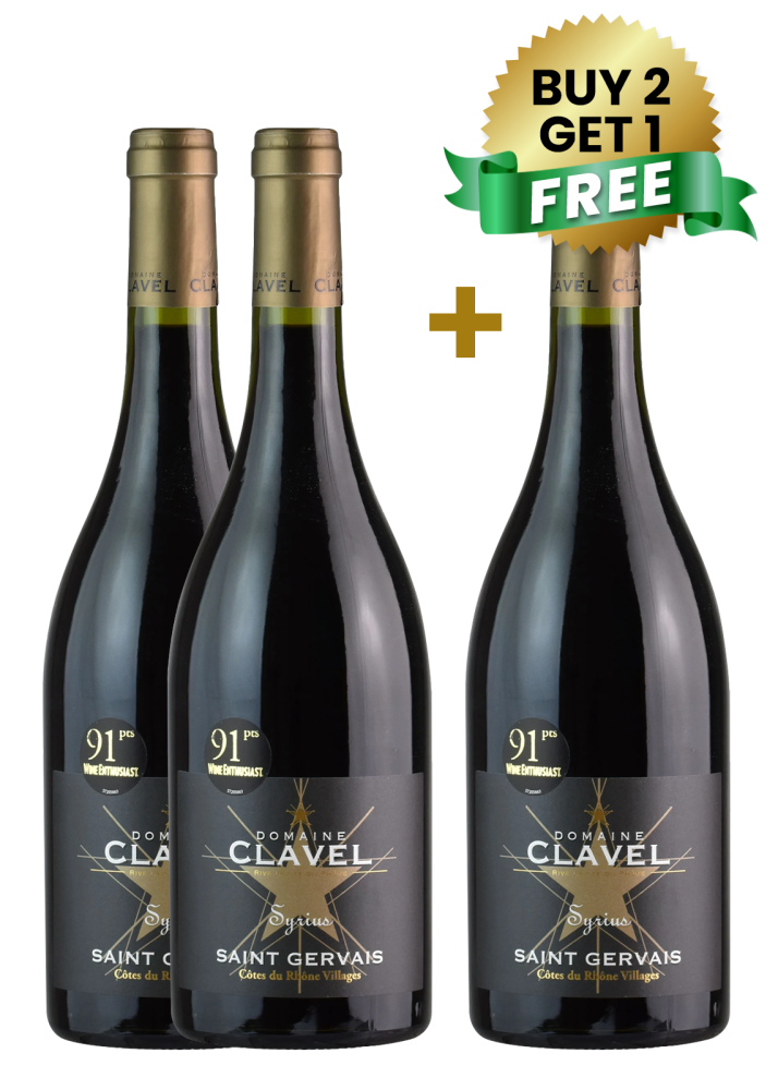 Domaine Clavel Syrius Saint Gervais Cotes Du Rhone Villages Red 75Cl (Buy 2 Get 1 Free)