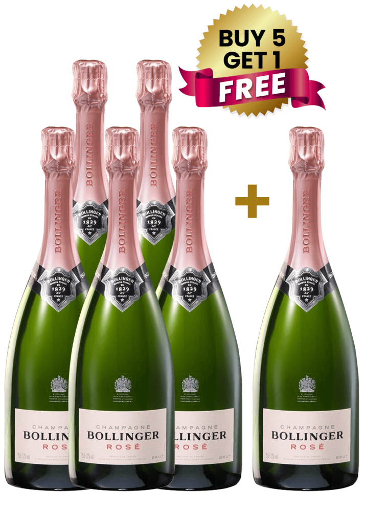 Bollinger Rose 75cl (Buy 5 Get 1 Free)