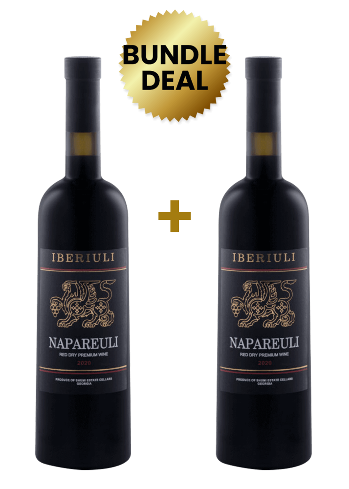 2 Btls Iberiuli Napareuli Red Dry Premium Wine 75 Cl Promo
