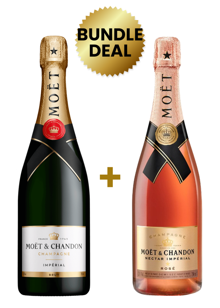 1 Btl Moet & Chandon Imperial Brut 75 Cl + 1 Btl Moet & Chandon Nectar Imperial Rose 75Cl