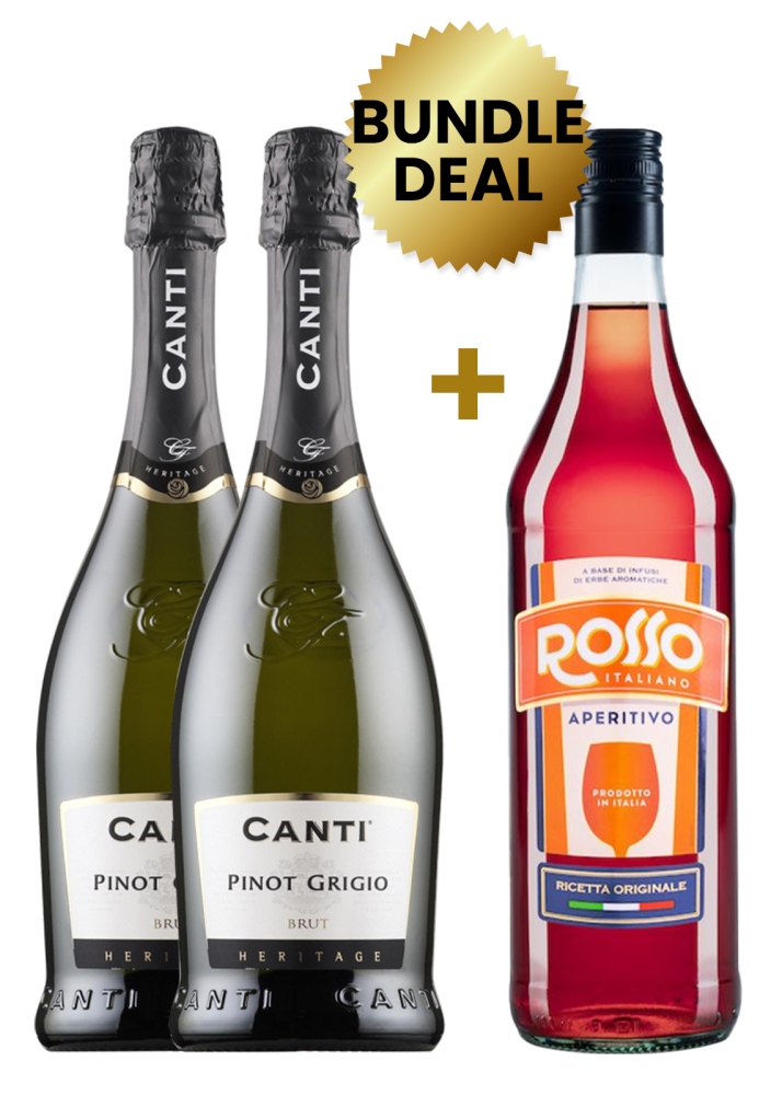 2 Bottles Canti Pinot Grigio Vino Spumante Brut Heritage 75Cl, Get  1 Bottle Rosso Italiano Aperitivo 1L Free