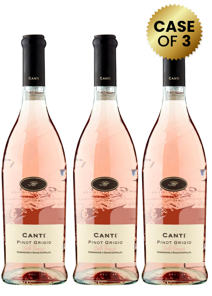 3 Bottles Canti Pinot Grigio Delle Venezie Doc Rose 75Cl Promo