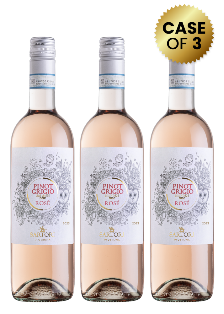 3 Bottles Sartori Di Verona Pinot Grigio Delle Venezie Doc Rose 75Cl Promo
