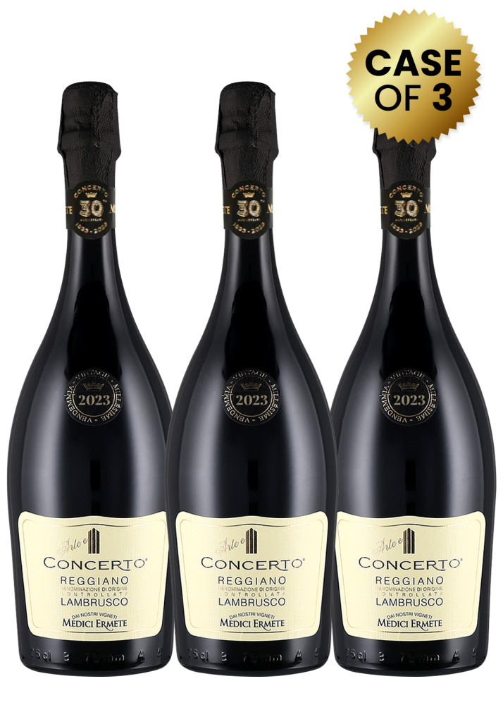 3 Bottles Concerto Reggiano Lambrusco Rosso Secco 75Cl Promo