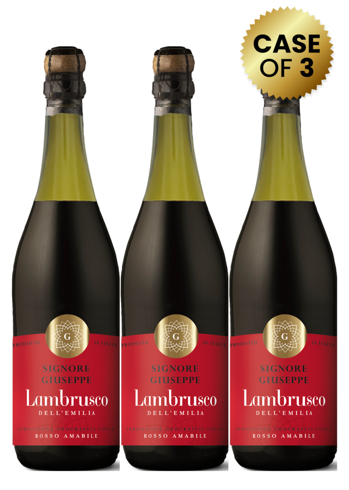 3 Bottles Signore Giuseppe Lambrusco Dell'emilia Rosso Amabile 75Cl Promo