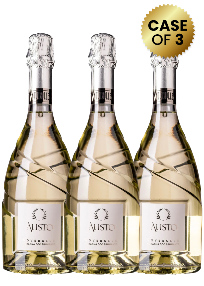 3 Bottles Austo Novebolle Romagna DOC Vino Spumante Brut 75Cl Promo