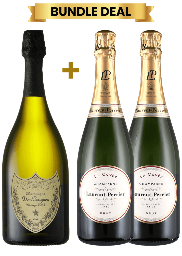 1 Dom Perignon Brut 75 Cl + 2 Laurent Perrier La Cuvee Brut 75Cl