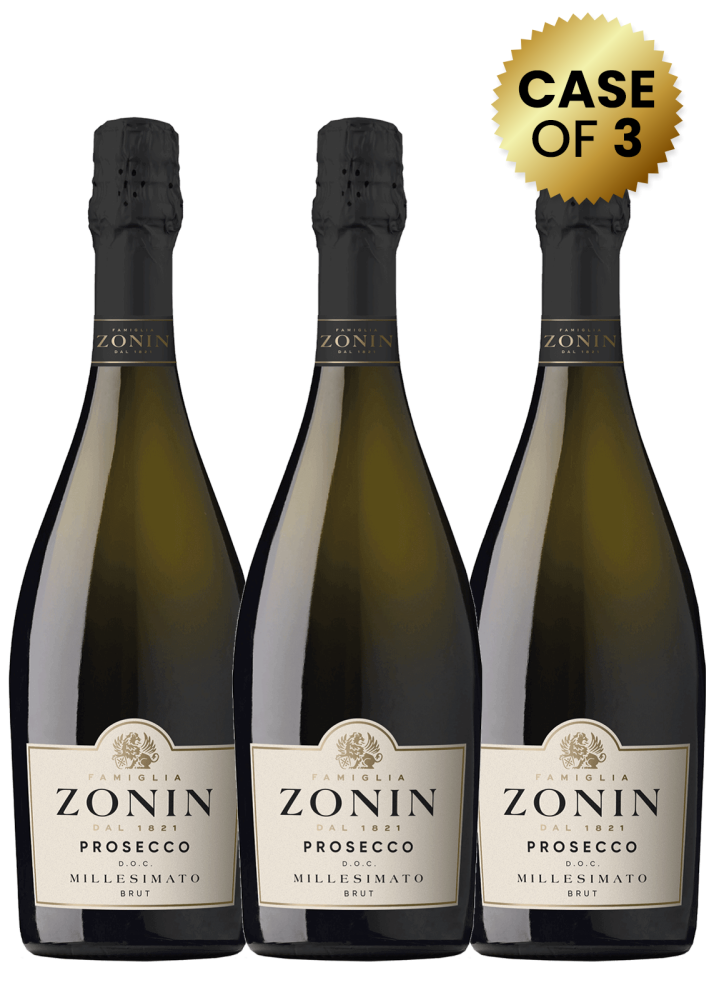 3 Bottles Zonin Prosecco Millesimato Brut 75Cl Promo