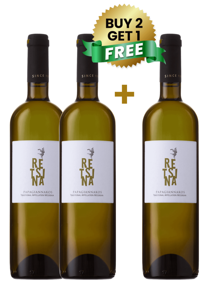 Papagiannakos Retsina Dry White Wine 75Cl (Buy 2 Get 1 Free)