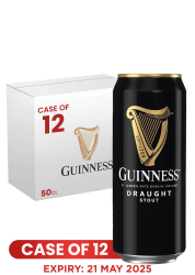 Guinness Draught Beer Can 44 CL X 12 Case