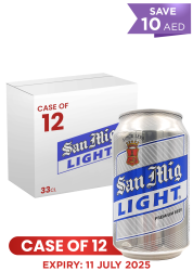 San Miguel Light Can 33 CL X 12 Case