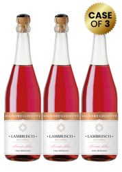 3 Bottles Signore Giuseppe Lambrusco Dell'emilia Rosato Amabile 75Cl Promo