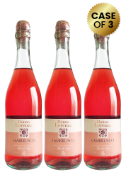 3 Bottles Donna Lorenza Lambrusco Dell'emilia Rosato Dolce Vino Frizzante 75 Cl Promo