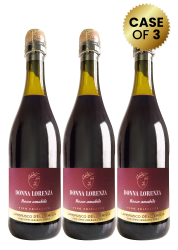3 Bottles Donna Lorenza Lambrusco Dell'emilia Rosso Dolce Vino Frizzante 75 Cl Promo