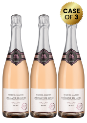 3 Bottles Marcel Martin Cremant De Loire Brut Rose 75Cl Promo