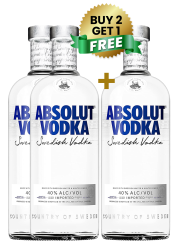 Absolut Blue Vodka 1 Ltr Buy 2 Get 1 Free