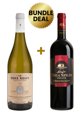 1 Btl Remy Pannier Le Pere Remy Muscadet Coteaux De La Loire Sur Lie 75Cl (No Added Sulphites) + 1 Btl Domain Mega Spileo Cab Sauv 75Cl