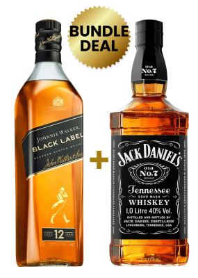 1 Btl Johnnie Walker Black Label 1 Ltr + 1 Btl Jack Daniel's Ltr