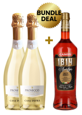 Buy 2 Bottles Casa Defra Prosecco Doc Brut 75 Cl, Get 1 Bottle Casoni 1814 L'Aperitivo 1L Free