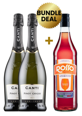 2 Bottles Canti Pinot Grigio Vino Spumante Brut Heritage 75Cl, Get  1 Bottle Rosso Italiano Aperitivo 1L Free