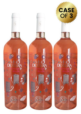 3 Bottles Vino Dessera Purnese Blush Dry Rose 75cl Promo