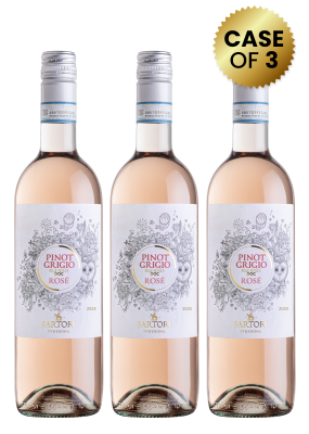 3 Bottles Sartori Di Verona Pinot Grigio Delle Venezie Doc Rose 75Cl Promo
