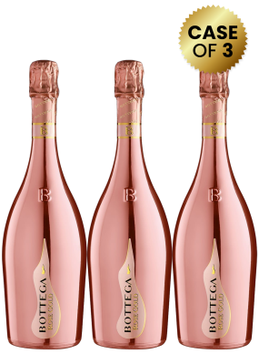 3 Bottles Bottega Rose Gold Vino Spumante Pinot Nero 75Cl Promo