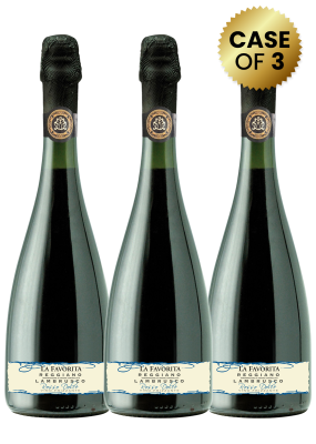 3 Bottles Lambrusco Reggiano Doc Rosso Dolce La Favorita 75 Cl Promo