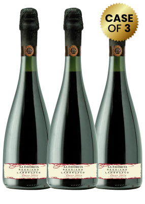 3 Bottles Lambrusco Reggiano Doc Rosso Secco La Favorita Reggiano Doc 75 Cl Promo