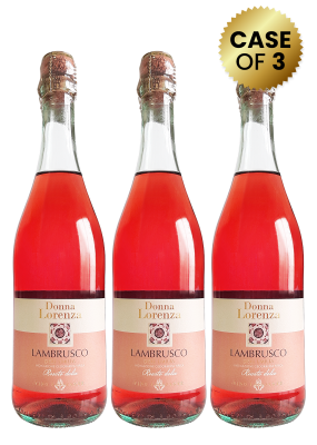 3 Bottles Donna Lorenza Lambrusco Dell'emilia Rosato Dolce Vino Frizzante 75 Cl Promo
