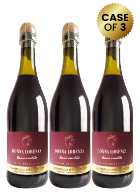3 Bottles Donna Lorenza Lambrusco Dell'emilia Rosso Dolce Vino Frizzante 75 Cl Promo