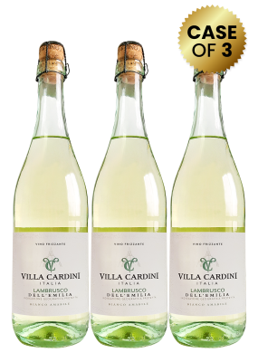 3 Bottles Villa Cardini Lambrusco Dell'emilia Bianco Amabile 75Cl Promo