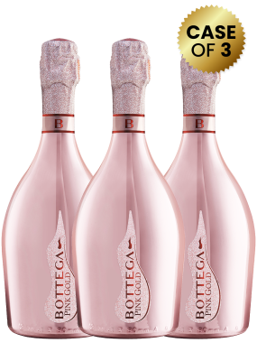 3 Bottles Bottega Pink Gold Prosecco Doc Rose 75Cl Promo