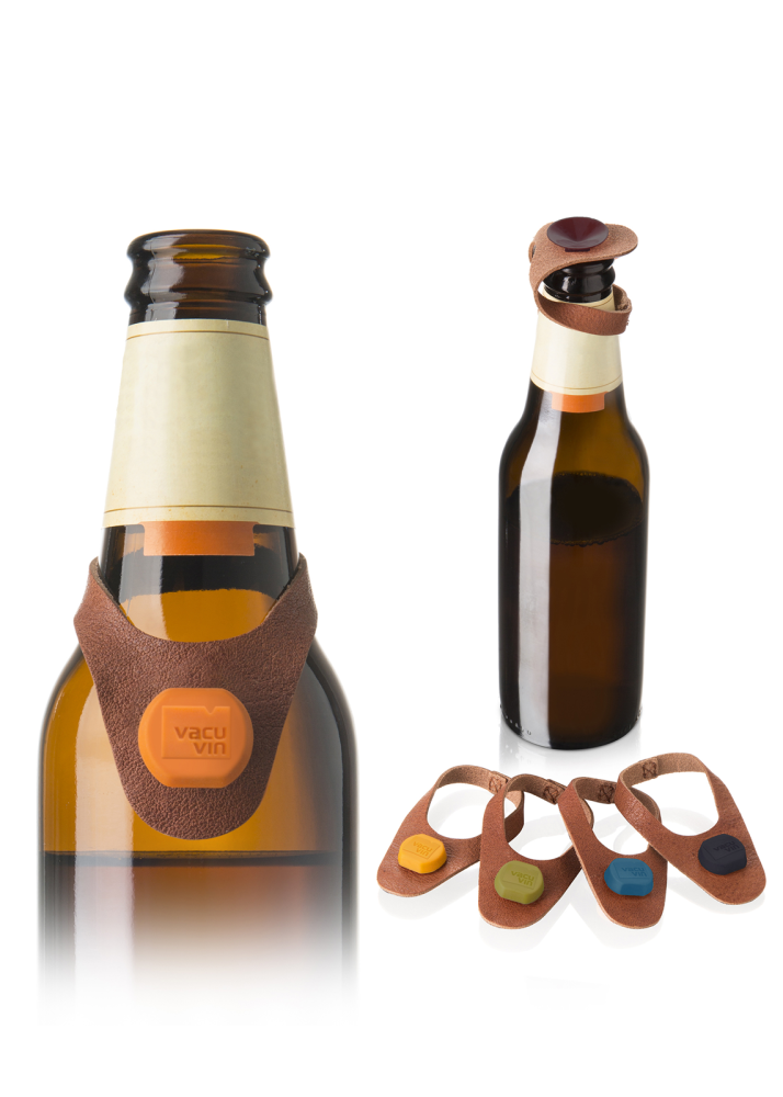 Bottle Markers & Stoppers Leather Set Of 6 ( Bottle Not Included)
