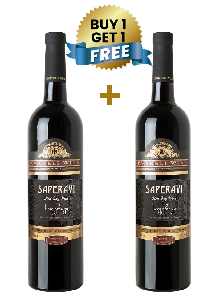 Kvareli Wine Saperavi Dry Red 75Cl Buy 1 Get 1 Free