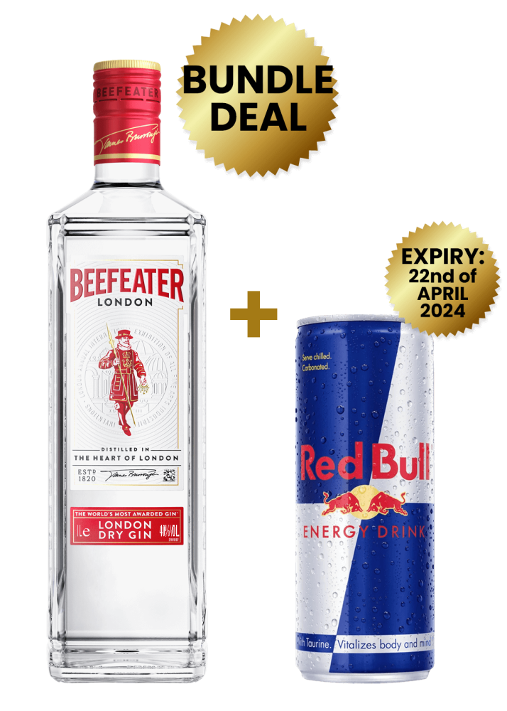 1 Btl Beefeater Gin 1Ltr + 1 Red Bull Reg. Cans 25 Cl