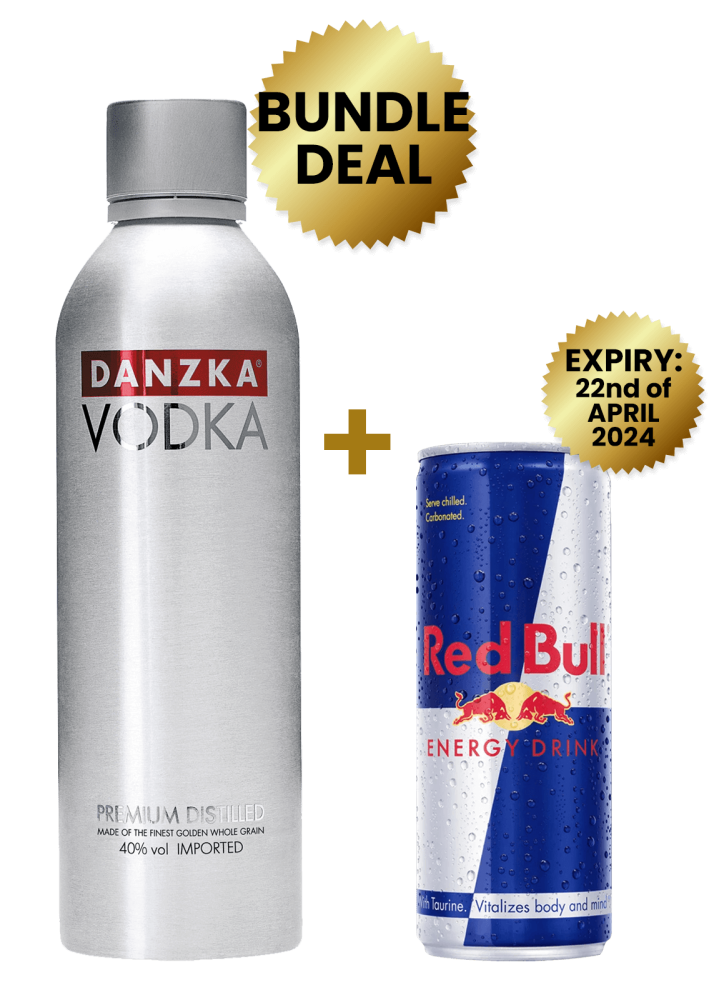 1 Btl Danzka Red Vodka 1L + 1 Red Bull Reg. Cans 25 Cl