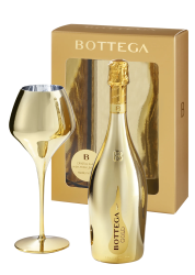 Bottega Gold Prosecco 75Cl With Magnifico Gold Glass