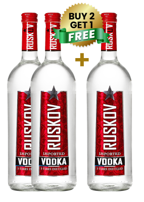 Ruskov Vodka 1L. Buy 2 Get 1 Free