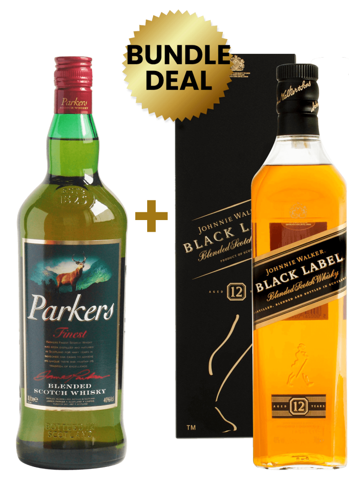1 Btl Parkers Finest Blended Scotch Whisky + 1 Btl Johnnie Walker Black Label 1 Ltr